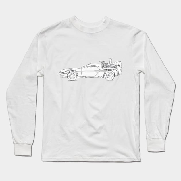 Great Scott! It's a DeLorean! Long Sleeve T-Shirt by Asgardarts